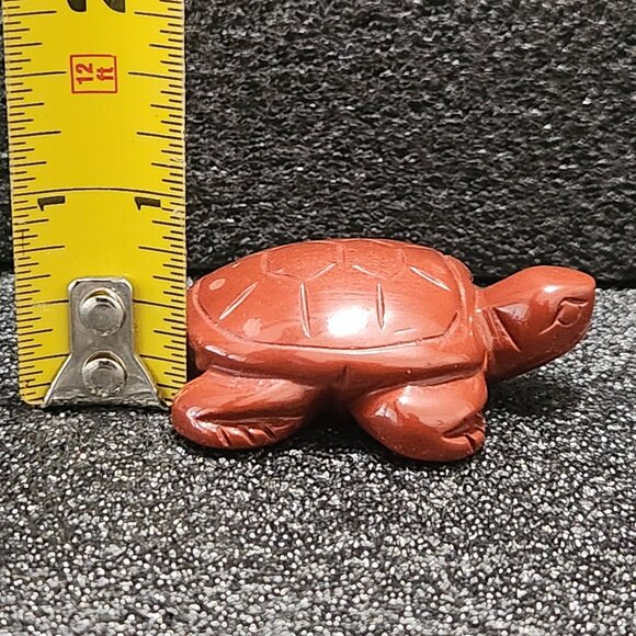 Turtle Figurine Red Stone Decorative/Collectible Small Hand Carved Vintage READ - Picture 15 of 15